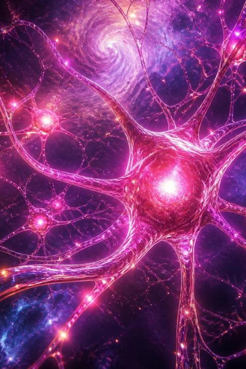Neuronen, Magenta farben, Kosmos